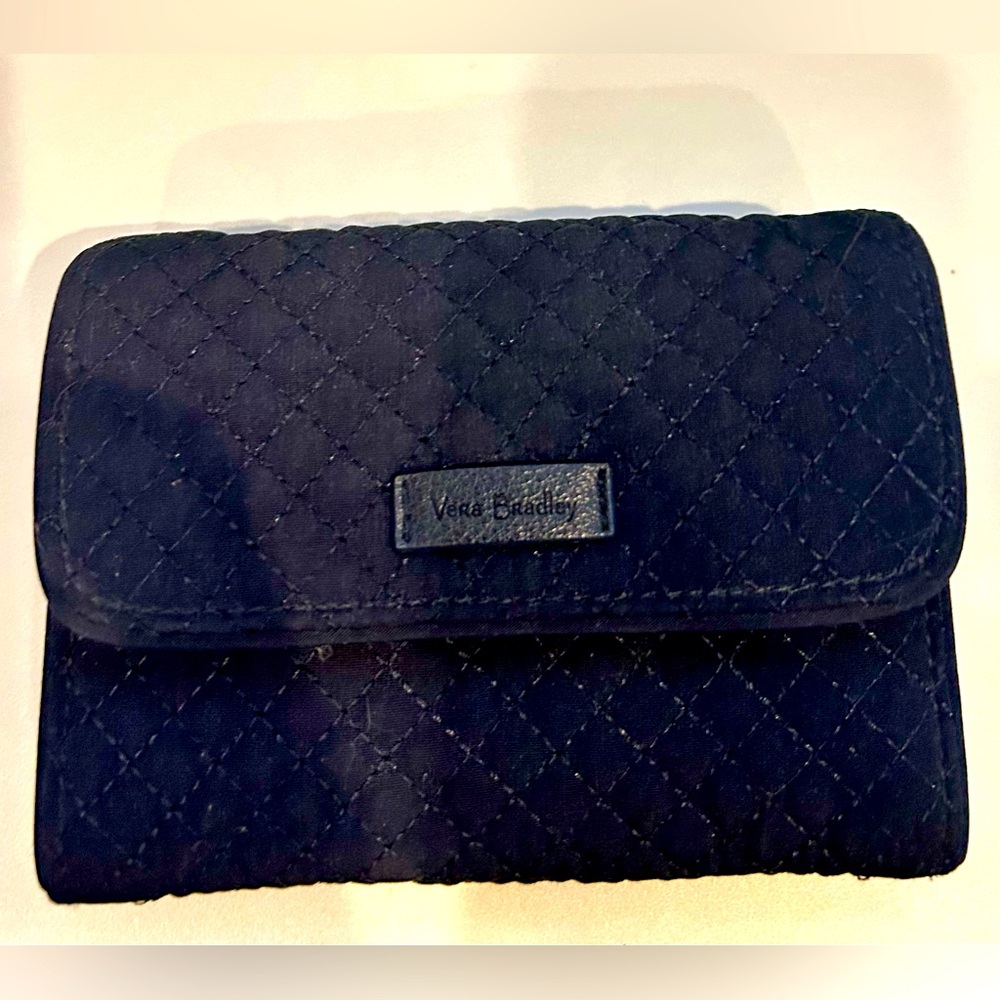Vera Bradley Solid Navy 💙 On the Square Pattern Trifold Organizational W…